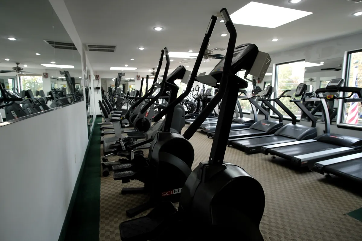 Ellipticals and treadmills on the second floor